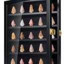 TJ.MOREE Rock Display Case Black, Native American Arrowhead Display Case, Shadow Box Wall Mount for Crystal, Knife Display