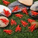 Lewtemi 100 Pcs Mini Fake Lobster Toys Decorations Red Rubber Realistic Soft Decors Food Models for Crawfish Boil Party Supplies, Crafting Favor, Pendants, Early Education Classroom Prize Photo Props
