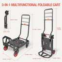 2-in-1 Hand Truck Dolly Foldable,330LB Folding Hand Truck Heavy Duty Carrying, Combination of 4 Wheels and 2 Wheels Convertible Dolly Cart with Retractable Handle cart for Moving Office Carts