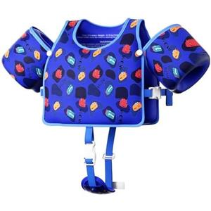 Toddler Swim Vest, Toddler Floaties Fit 20-66LBS, Swim Vest for Toddlers Learning to Swim, Puddle Kids Jumper with Adjustable Strap, Swim Jacket Arm Floaties for Baby Boys Girls 2-3 Years Old
