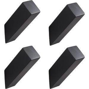 YJ YANJUN Black Towel Hooks for Bathroom 4 Pack Wall Mounted Stainless Steel Robe Coat Hook for Bath Kitchen Backpack Hooks Matte Black