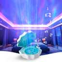 Ocean Wave Projector Light, Shell Night Light Built-in Bluetooth Speaker, Remote Control, White Noises for Home Decor/Relaxation/Party/Music/Gift (Blue)