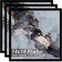 Fxojyvo 14x14 Frame Set of 3, Black Picture Frame for 14 x 14 Square Picture Poster Photo, Light Weight and High Transparent 14 by 14 Frame for Wall - 3 Pack/Black/14 x14