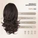 ZQIAN BEAUTY Clip in Ponytail for Women - 14 Inch Curly Ponytail Extension, Wavy Pony Tails Hair Extensions, Synthetic Hair Extensions Ponytail, Natural Hair Pieces for Women (Color: Brown)