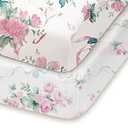 TotChill Pack and Play Sheets Fitted 2 Pack, 38x26 Graco Pack n Play Sheets for Playard & Travel Crib Mattress, Ultra Soft Jersey Knit, Breathable Stretchy Deep Pocket, Compatible with Mini Cribs