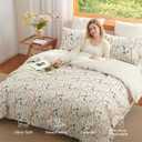 Floral Comforter Full Size, Cottagecore Botanical Bedding Set
