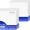 Smooth Drop Ceiling Tiles 2ft x 2ft - Waterproof, Fire-Rated, Easy Drop-in Installation - Premium PVC to Prevent Breakage - Ceiling Tiles 24" x 24", 12-Pack Cover 48 Sq. Ft, White