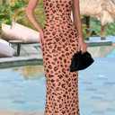 PRETTYGARDEN Womens Summer Dresses Spaghetti Strap Floral Maxi Dress Sleeveless Long Bodycon Dresses Wedding Guest Dress (M)