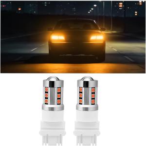 Zpana 3157 T25 LED Car Turn Signal Bulbs, 2PCS Super Bright Vehicle Front Rear Blinker Brake Light, Automotive Backup Reverse Lights Replacement, Universal for SUV Motorhome Truck (Yellow)