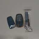 For Ford Key Fob Cover with Keychain, Soft TPU Key Case Shell Full Protection for Ford Explorer Fusion Escape Edge Expedition F150 F250 F350 F450 F550 Maverick Mustang(Blue)