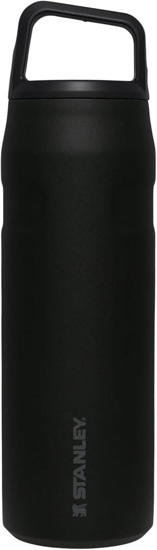 Stanley IceFlow Cap and Carry Water Bottle | Wide Mouth Twist Lid | Lightweight & Leakproof for Travel & Sports | Insulated Stainless Steel | BPA-Free (Black)