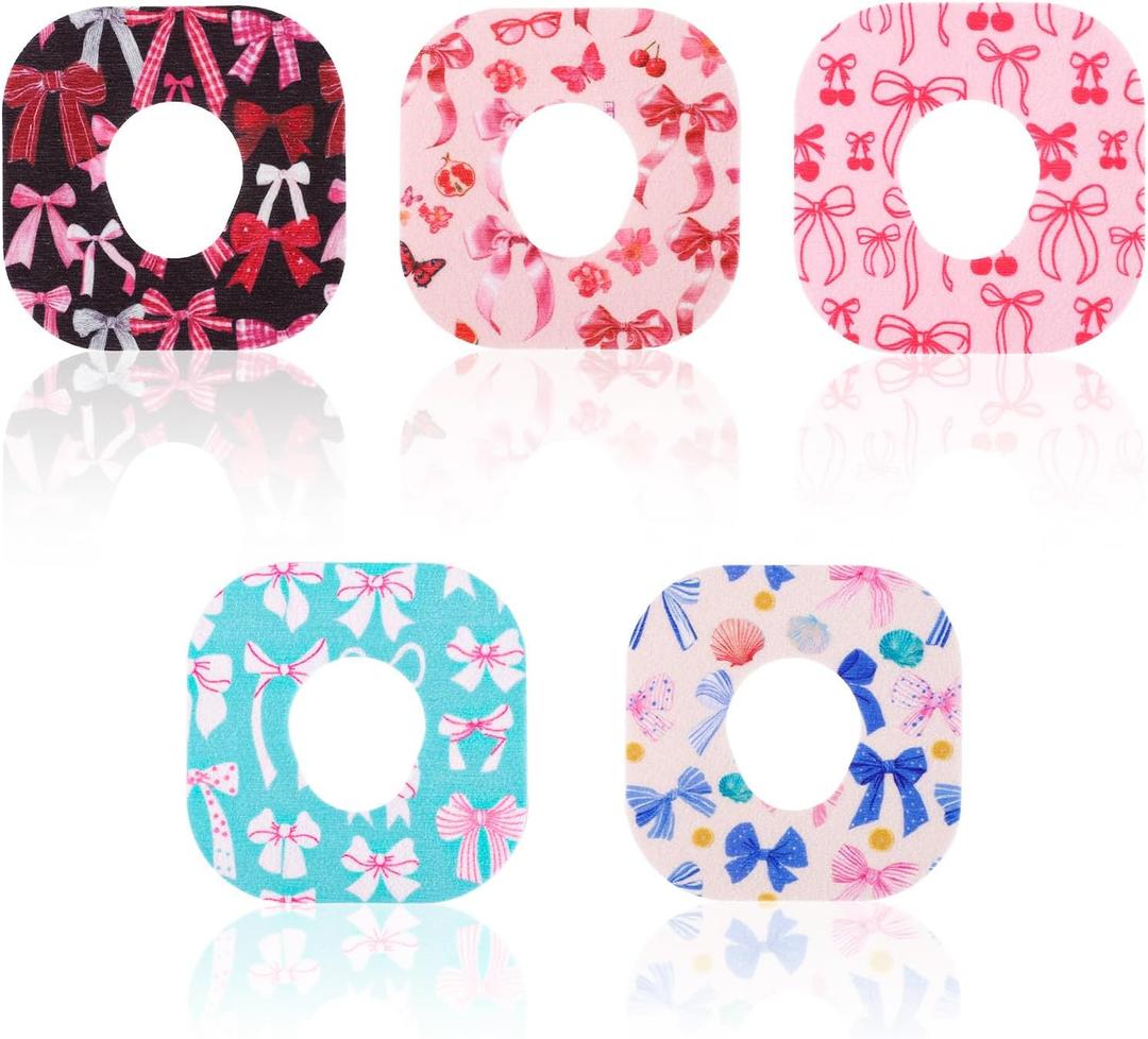 25pcs Sensor Covers for Dexcom G7, Waterproof Sensor Patches Cute Pink Bow-Knot Style Patch Adhesive Over Sticker Overpatch Accessories Compatible with Dexcom G7