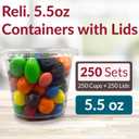 Reli. 5.5 oz Small Containers with Lids (250 Sets) | Jello Shot Cups with Lids | Clear Plastic Condiment Containers | 5 oz Portion Cup | 5oz Sauce