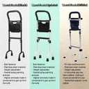 Stand Assist(White)-Movable Standing Aid Rail for Couch, Chair, Bedside, Toilet. Assistance Handle for People with Limited Mobility. Safety Grab Bar for Standing.