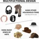 2 x Rustic Wooden Hat Hooks  Beech & Walnut Adhesive Wall Hooks for Hats, Damage-Free Installation, Multi-Purpose Holder for Keys, Scarves, Sunglasses  Space-Saving & Easy to Install (Set of 4)