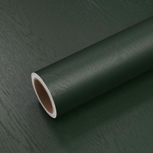 VEELIKE Thick Dark Green Wood Contact Paper Peel and Stick Waterproof Wood Grain Wallpaper for Countertops Table Cabinets 24''x118'' Self Adhesive Removable Wooden Vinyl Wrap for Kitchen Bathroom