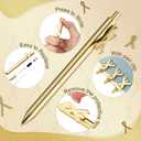 30 Pcs Childhood Cancer Awareness Pens Bulk Gold Ribbon Slim Ballpoint Pen Retractable Black Ink Children Cancers Month Items Gifts for Childhood Public Charity Fundraising Party Decorating