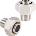 2pcs 3/4"1/2" Air Line Fittings for Rapid Air System, Air Hose Fittings 3/4 Inch Single Connector Fit for Shop/Garage Compressed Air Piping, Brass-Nickel Plated, 200psi Working Pressure