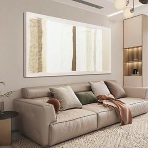 Abstract Modern Canvas Wall Art Brown and White Painting Decorations Artwork Prints Neutral for Living Room Bedroom Office 20"X40"