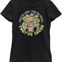 Nickelodeon Teenage Mutant Ninja Turtles Green Girls Short Sleeve Tee Shirt (X-Large, Black)