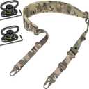 2 Point Rifle Sling, QD Swivel Quick Adjust Gun Sling with HK Hook, Soft Shoulder Padded Tactical QD Sling for Rifle, Shotgun, and Crossbow, Camera, Tool Kits, Bags, Hunting and Outdoor Sports