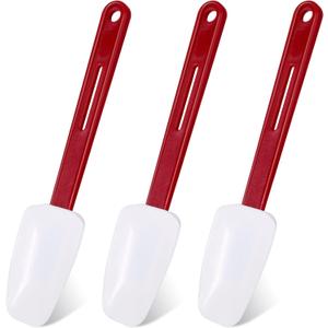 Set of 3 High Temp Silicone Spatulas Heat Resistant Rubber Commercial Heavy Duty Silicone Scraper Spatula with Handle for Kitchen Baking Cooking(10 x 2 Inches,Spoon Spatula)