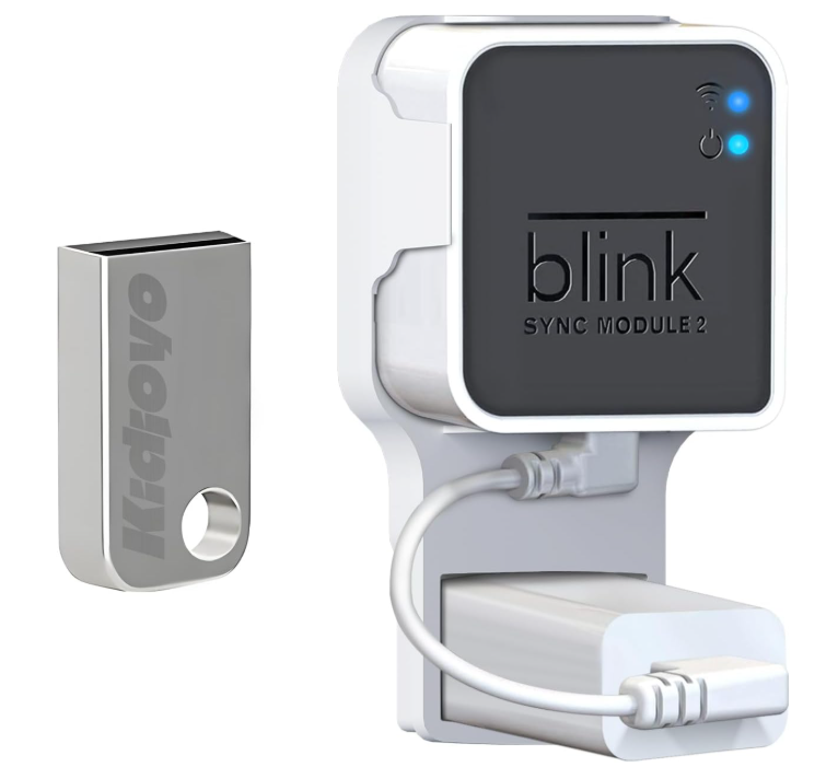 256GB Blink USB Flash Drive & Wall Mount for Blink Sync Module 2 with Short Cable - Save Space - No Messy Wires - Easy Move Mount Bracket Holder for Blink Outdoor Indoor Security Camera (1 Pack)