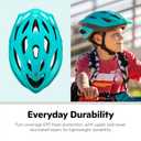 Schwinn Thrasher Helmet for Kids, Size 55-58 cm for Kids 8-14, Lightweight Microshell, Adjustable Dial & Straps, Interior Padding, Air Vents, Visor, Helmet for Boys and Girls, Teal