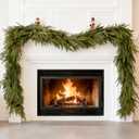 2-Pack Norfolk Pine Garland Real Touch Garland Spring, 9FT Spring Garlands for Mantle, Indoor Outdoor Holiday Decorations Deluxe Artificial Greenery Decor Realistic Norfolk Garlands