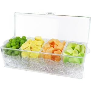 Estilo 4 Section Condiment on Ice, Clear (1-(Pack))