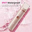 Bikini Trimmer for Women with Dual Head - IPX7 Waterproof & Painless Eletctric Razors for Public Hair - Eletric Shaver for Underarm Leg Body (Gold)