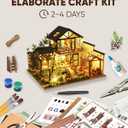 DIY Miniature House Kit, DIY Dollhouse Kit for Adults to Build, Mini House Kit with LED, Mayberry Street Miniatures, Ideal Gifts for Birthday, Valentine Christmas(Janpanese House)