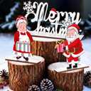 3 Pcs Christmas Table Decorations Wooden Santa Claus Tabletop Centerpieces 11.8 Inch Xmas Table Signs Toppers for Indoor Holiday Decor Season Gifts