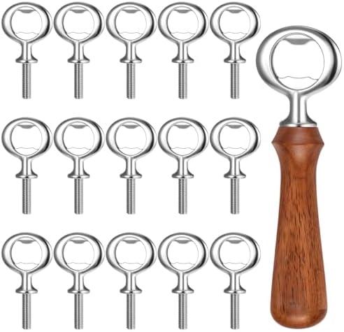 15 PCS Metal Bottle Opener Kit Bulk Stainless Blank Bottle Openers Inserts Hardware for Valentine's Day Wedding Party DIY Project Craft Wood Turning