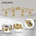 AUQUEE 8 Light Track Lighting Fixtures Ceiling, Gold Kichen Track Lighting Fixtures, Rotatable Light Heads, Adjustable Modern LED Track Lights for Kitchen/Hallway, No GU10 Bulb