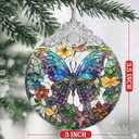 Christmas Decorations Ornaments, Stained Glass Ornament, Christmas Tree Ornaments, 2025 Gift Ornament, Xmas Gift for Friend Family Coworker - Butterfly