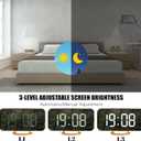 WulaWindy Digital Alarm Clock, Large Mirrored LED Display, with USB Charger, Snooze Function Dim Mode Wall Hanging Beside Desk Clock for Bedroom