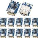 12PCS 5V 1A Boost Power Supply Module Lithium Battery Li-ion Charging Protection Board 134N3P DIY Charger LED Display USB and Micro Port