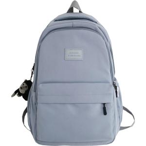 Aesthetic Backpack Cute Backpack for School College Backpack Large Capacity Bookbags for Girls Women Students Casual Travel Daypacks Solid Color(Blue)