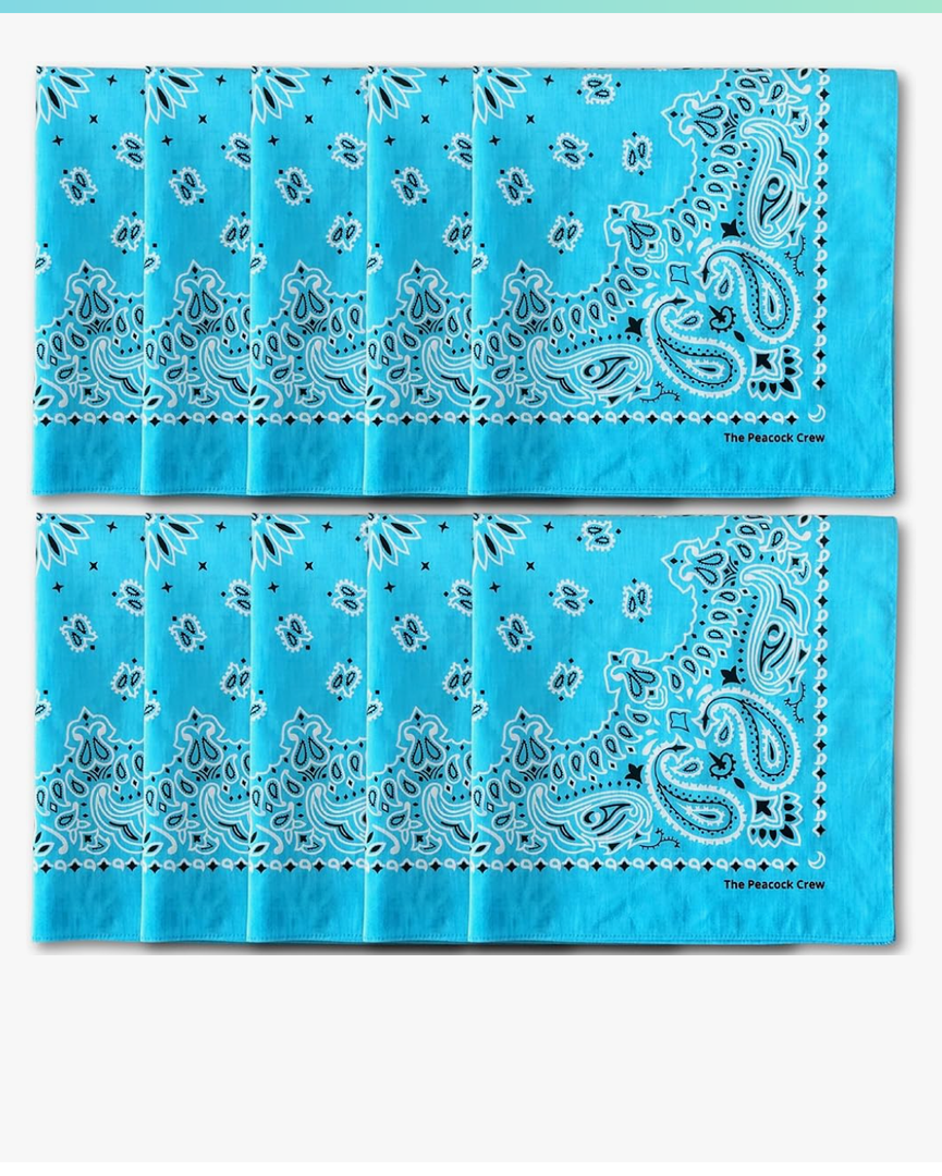 Colorful Bandanas  9 Pack – Premium Soft Cotton Designer Bandanas for Men and Women 100 cotton
