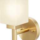 Vanity Lighting Fixture with White Frosted Glass, Gold Wall Lamp for Bathroom Mirror Bedroom, Living Room, Kitchen Cabinet, Washroom Porch T002GD-L1