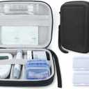 Krypthos Diabetic Supplies Travel Case, Carrying Case for Diabetes Blood Glucose Meter, Portable Diabetes Testing Kit Storage Organizer Bag for Blood Sugar Test Strips, Lancets, Lancing Device-Black
