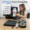 Hifree 25 Pcs 3D Filament Vacuum Storage Bags Kit with 5 Sealing Clip and 1Pump PA/DP/PC/PLA/ABS/TPU/ASA/PETG Lightproof Dustproof Humidity Resistant Reusable Vacuum Storage Seal Bag(12.6" X 13.4")