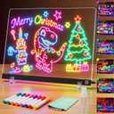 Lumiboard LED Drawing Board for Kids - 13.7"10" Light Up Drawing Board, 7 Colors 3 Modes Lite Brite, 12 Markers, LED Note Board with Colors, Gifts for Grandkids Teen Girl Gift