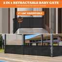 2-in-1 Retractable Baby Gates, 41" Tall Mesh Dog Gate 1-Pack, One Side Up to 200" Wide, Total 400" Wide, Long Retractable Pet Gate for Yard Swimming Pool Garage Indoor Outdoor-Black