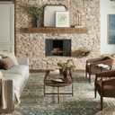 Loloi Magnolia Home by Joanna Gaines Banks Collection BAN-02 Denim/Clay 7'-6" x 9'-6", .13" Pile Height, Machine Washable, Area Rug