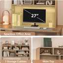 5-Tier Desk Shelf, 37.4''W Desktop Bookshelf for Computer Monitor