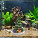 M2cbridge Christmas Tree Aquarium Ornament Pumpkin Holiday Decoration for Aquarium Betta Fish Landscaping Decor (Christmas Tree B)