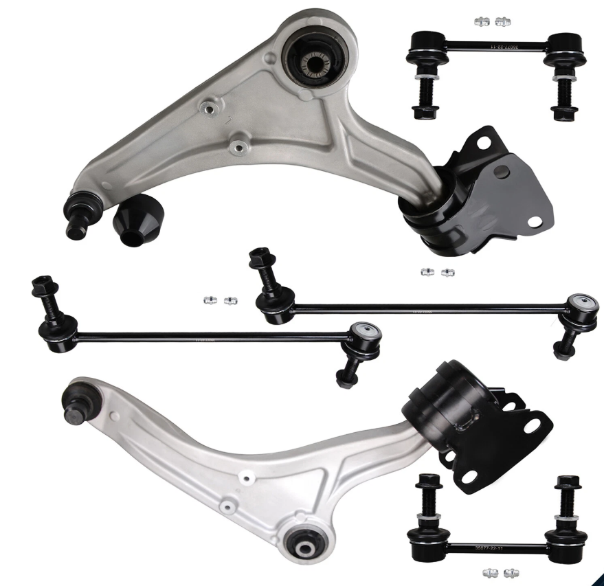 6 Front Lower Control Arms Sway Bar For 2013 - 2017 2018 Ford Fusion Lincoln MKZ