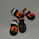 Hcpet Dog Shoes, Dog Boots for Large Dogs, Waterproof Dog Booties Paw Protector for Summer Hot Pavement, Winter Snowy Day, Outdoor Walking, Indoor Hardfloors Anti Slip Sole Orange Size 2